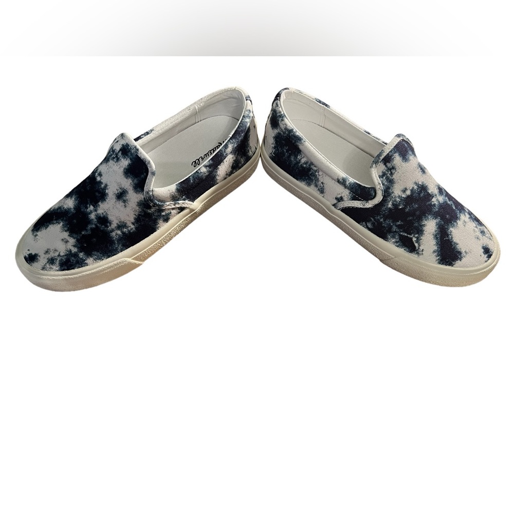 Madewell White and Blue Shibori Tie Dye Slip Ons